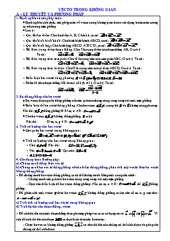 Bài tập trắc nghiệm ôn tập Hình học Lớp 11 - Vecto trong không gian (Có hướng dẫn giải)