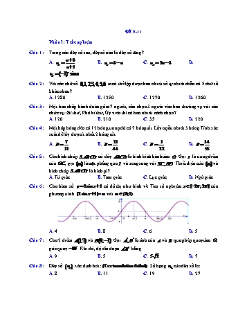 Đề ôn thi cuối học kì 1 môn Toán Lớp 11 - Đề 9 (Có đáp án)
