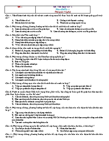 6 Đề thi học kì 2 Giáo dục công dân Lớp 11 (Có đáp án)