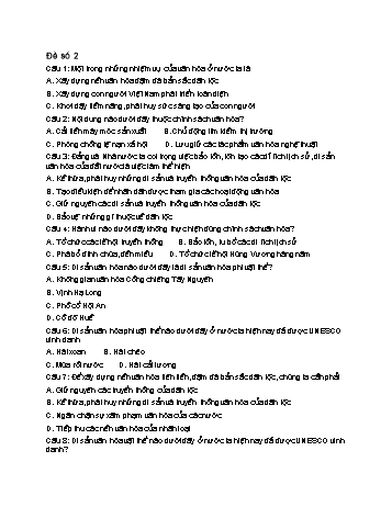 Đề thi học kì 2 Giáo dục công dân Lớp 11 - Đề số 2 - Năm học 2021-2022 - Trường THPT Đông Kinh (Có đáp án)