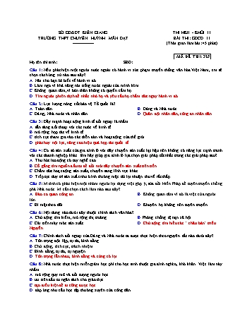 Đề thi học kì 2 Giáo dục công dân Lớp 11 - Mã đề 325 - Trường THPT chuyên Huỳnh Mẫn Đạt (Có đáp án)