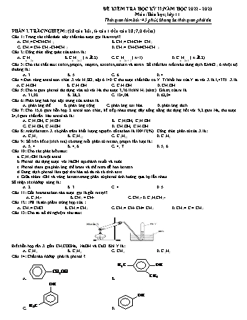 Đề kiểm tra học kì 2 Hóa học Lớp 11 - Đề 4 - Năm học 2022-2023