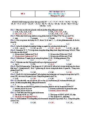 Đề thi học kì 2 Hóa học Lớp 11 - Đề 8 (Có đáp án)