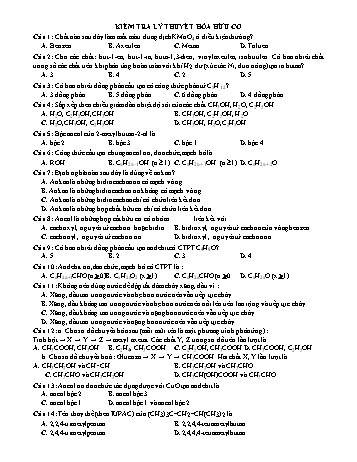 Bài tập trắc nghiệm Hóa học Lớp 11 - Hóa hữu cơ